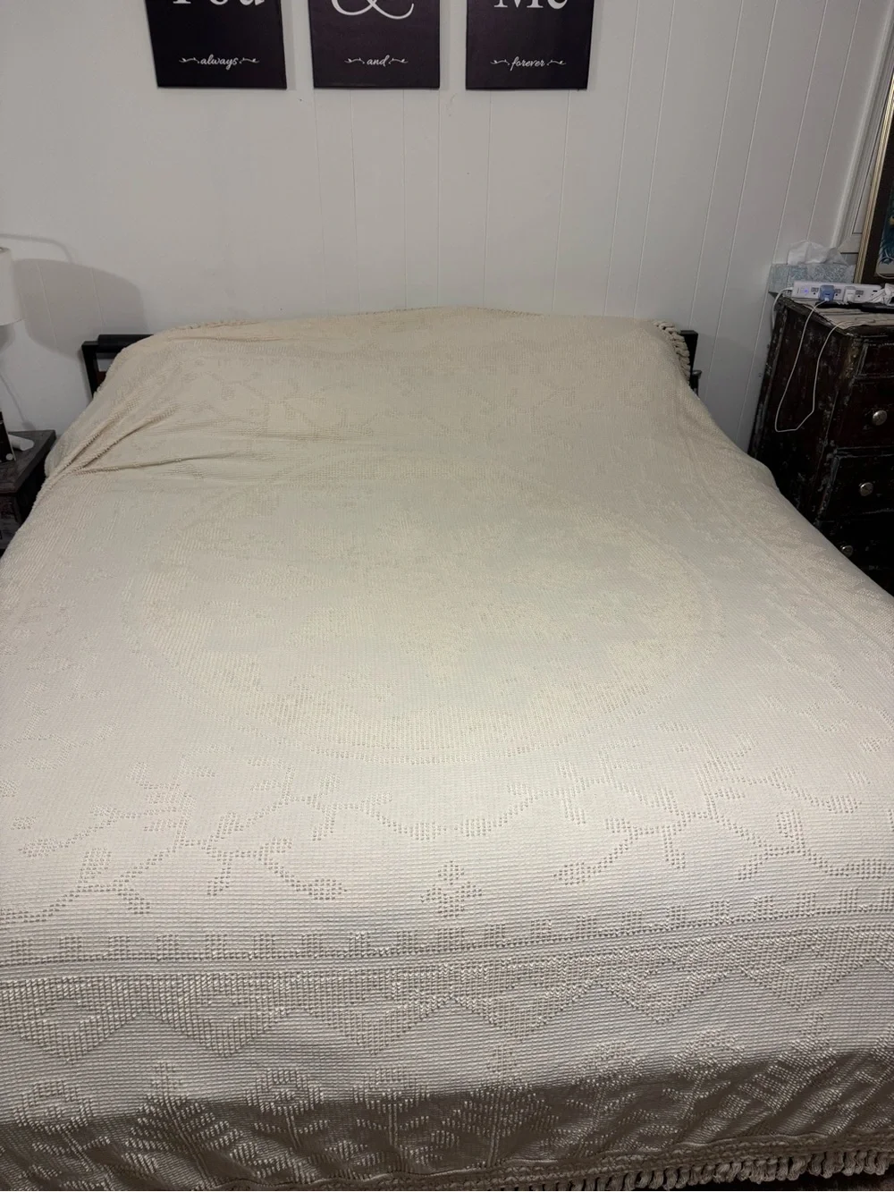Maine Heritage Weavers Vintage Cream/ Ivory New England King size Bedspread